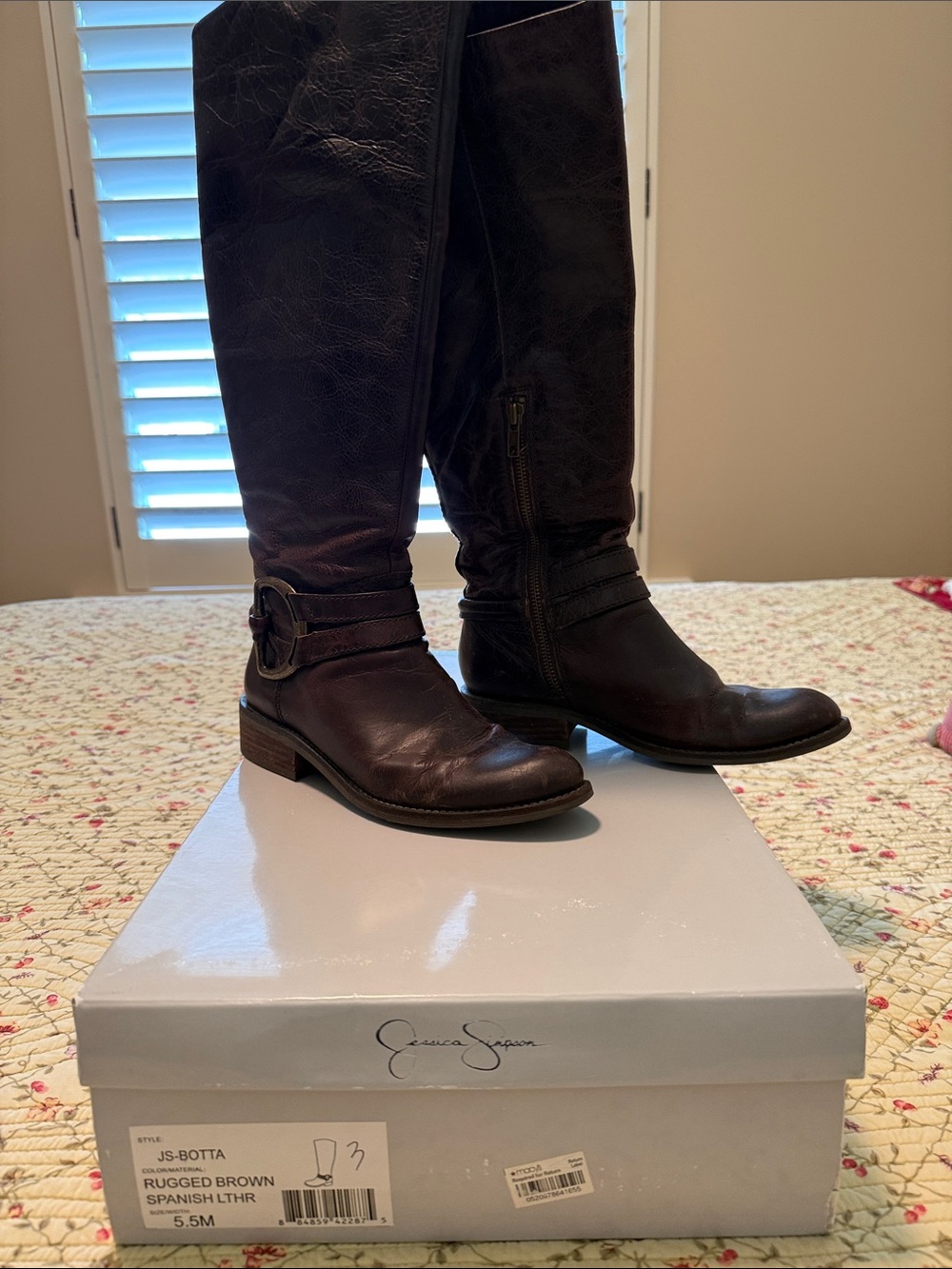 Jessica Simpson Dark Brown Tall Leather Riding Boots